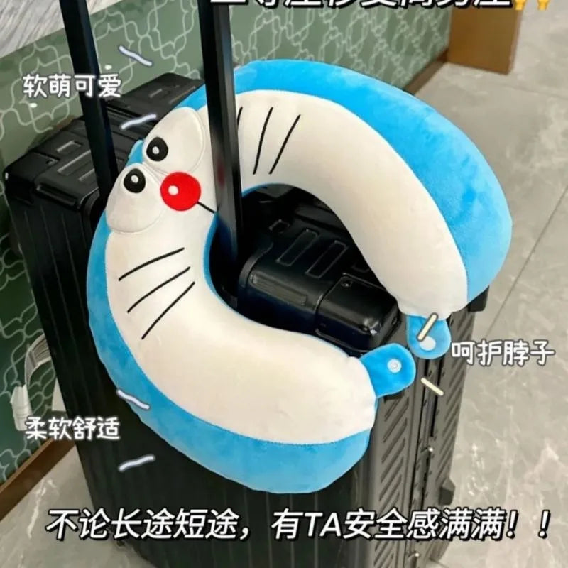 Doraemon U-shaped Pillow Soft Sleep Neck Protection Pillow Office Travel Pillows Sleep Essentials Comfortable Relief Fatigue