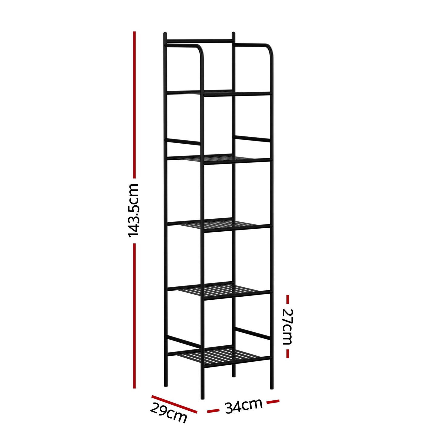 Artiss 5 Tier Floor Standing Corner Shower Caddy Bathroom Organizer Black