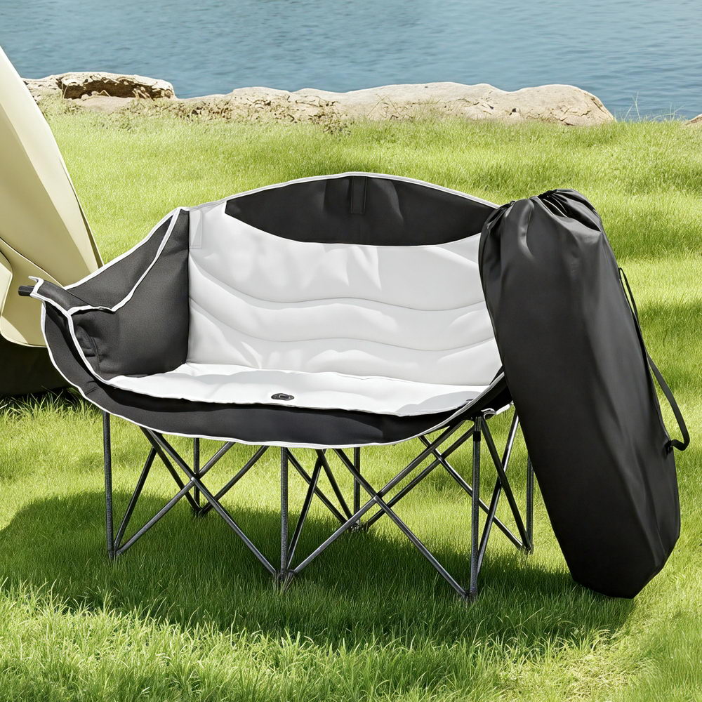 Weisshorn Camping Chair Double Folding Moon Chair Portable Seat 240KG