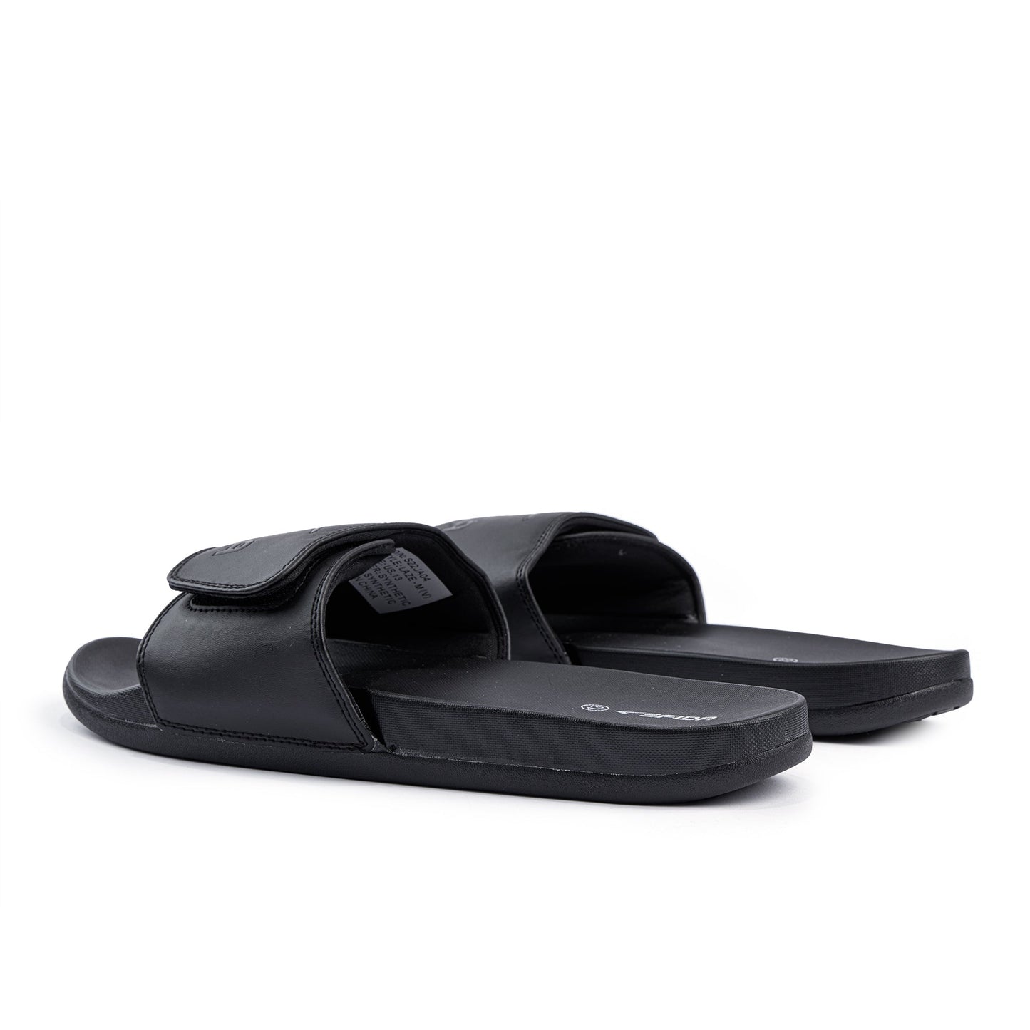 Laze Mens Adjustable V Strap Slides - BLACK
