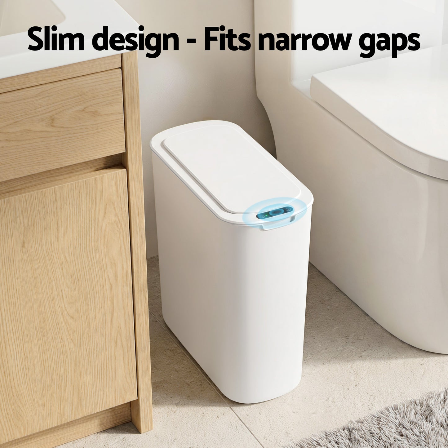Devanti Automatic Trash Bin with Lid 25L Motion Sensor Kitchen Bin Touchless Garbage Can Plastic Slim Rubbish Bin with Liner Holder for Kitchen,...