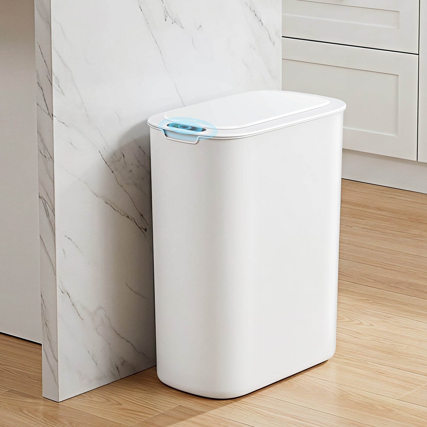 Devanti Automatic Trash Bin with Lid 25L Motion Sensor Kitchen Bin Touchless Garbage Can Plastic Slim Rubbish Bin with Liner Holder for Kitchen,...