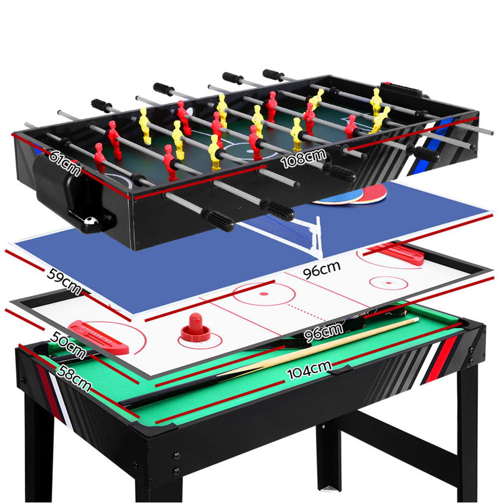 NNEDSZ 4FT 4-In-1 Soccer Table Tennis Ice Hockey Pool Game Football Foosball Kids Adult