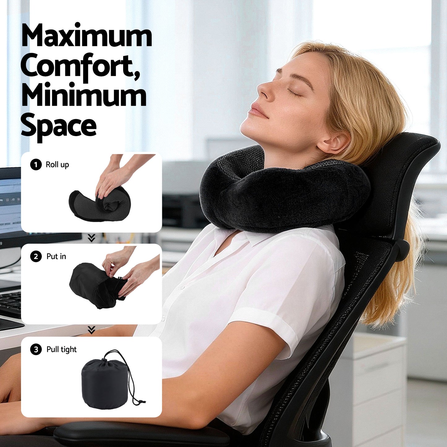 Wanderlite Travel Pillow for Airplanes Memory Foam Neck Pillows for Traveling, Soft & Washable Cover with Storage Bag, Portable Plane Accessories...