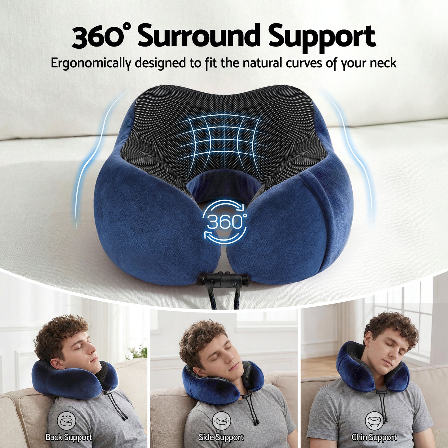 Wanderlite Travel Pillow for Airplanes Memory Foam Neck Pillows for Traveling, Soft & Washable Cover with Storage Bag, Portable Plane Accessories...