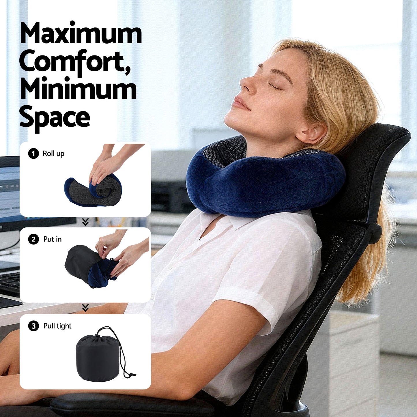 Wanderlite Travel Pillow for Airplanes Memory Foam Neck Pillows for Traveling, Soft & Washable Cover with Storage Bag, Portable Plane Accessories...