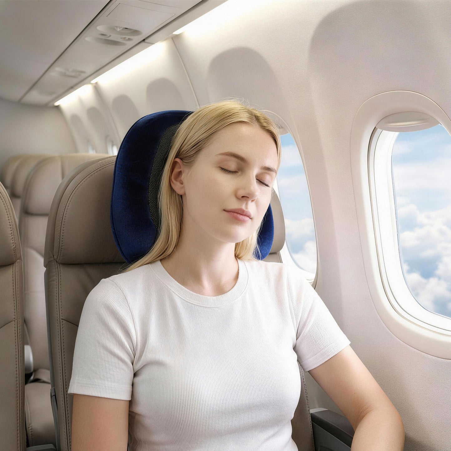 Wanderlite Travel Pillow for Airplanes Memory Foam Neck Pillows for Traveling, Soft & Washable Cover with Storage Bag, Portable Plane Accessories...