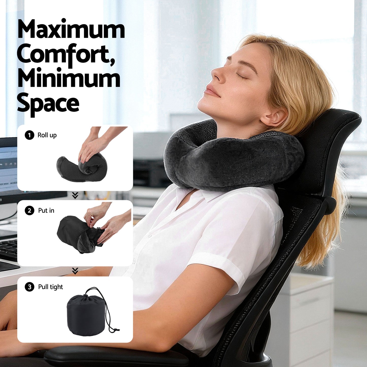 Wanderlite Travel Pillow for Airplanes Memory Foam Neck Pillows for Traveling, Soft & Washable Cover with Storage Bag, Portable Plane Accessories...