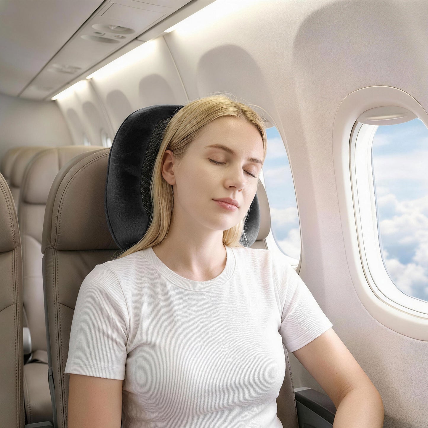 Wanderlite Travel Pillow for Airplanes Memory Foam Neck Pillows for Traveling, Soft & Washable Cover with Storage Bag, Portable Plane Accessories...