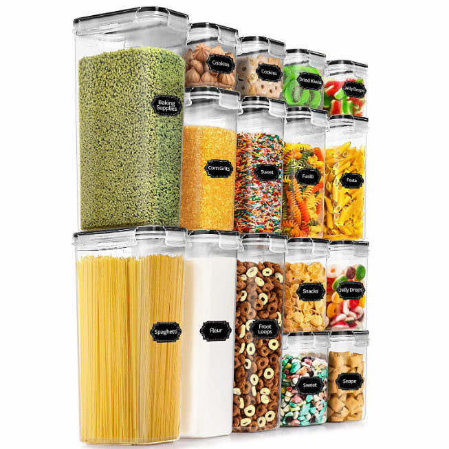 Airtight Food Storage Containers with Lids, 16 PCS Kitchen and Pantry Organization Canisters, BPA-Free, PVC-Free, Food-grade Plastic Leak-proof...