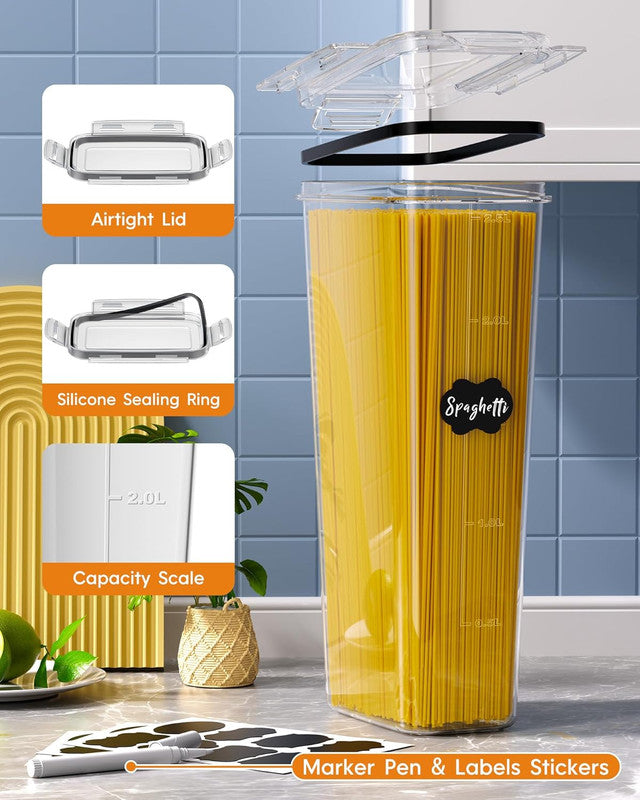 Airtight Food Storage Containers with Lids, 16 PCS Kitchen and Pantry Organization Canisters, BPA-Free, PVC-Free, Food-grade Plastic Leak-proof...
