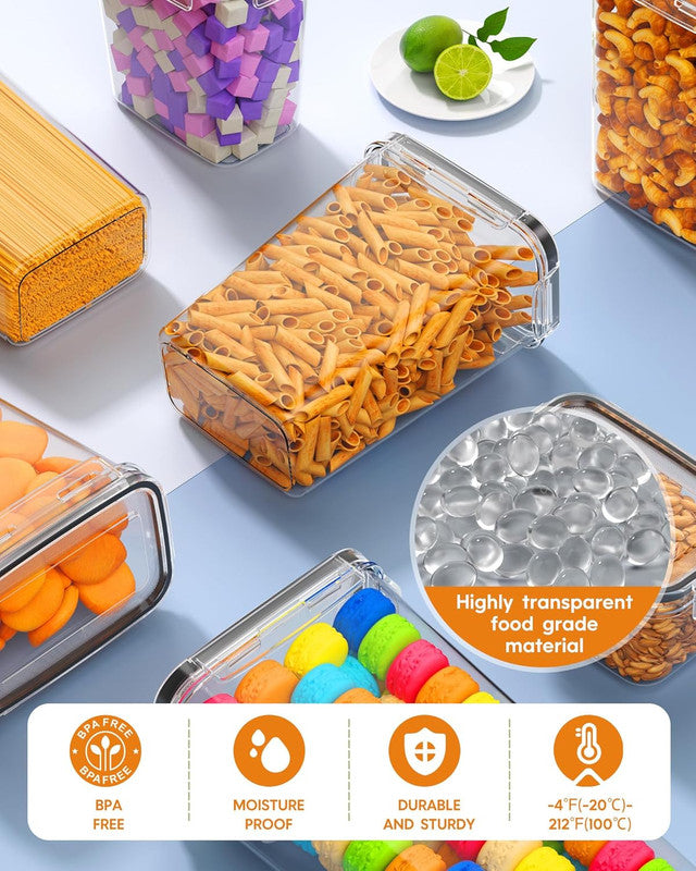Airtight Food Storage Containers with Lids, 24 PCS Kitchen and Pantry Organization Canisters, BPA-Free, PVC-Free, Food-grade Plastic Leak-proof...