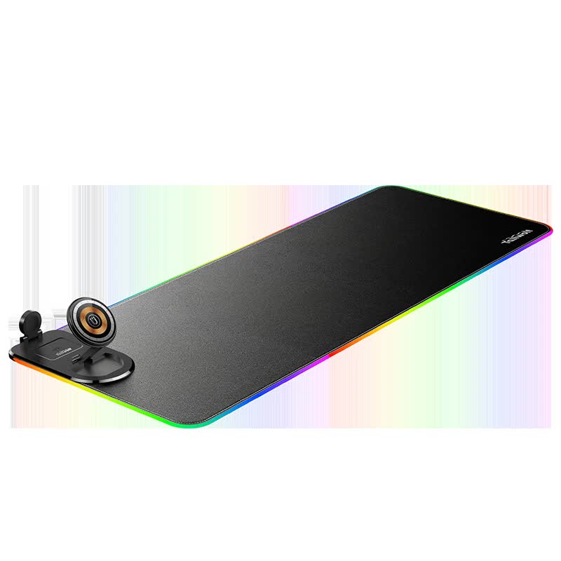 Wireless Charging Mouse Pad 15W RGB Gaming Mousepad Waterproof Desk Mat with Phone Holder 35.4''x11.8'' Extra Large Desk Pad Non-Slip Base Computer...