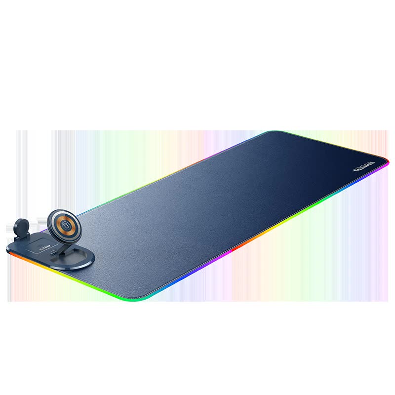 Wireless Charging Mouse Pad 15W RGB Gaming Mousepad Waterproof Desk Mat with Phone Holder 35.4''x11.8'' Extra Large Desk Pad Non-Slip Base Computer...