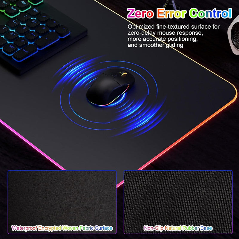Wireless Charging Mouse Pad 15W RGB Gaming Mousepad Waterproof Desk Mat with Phone Holder 35.4''x11.8'' Extra Large Desk Pad Non-Slip Base Computer...