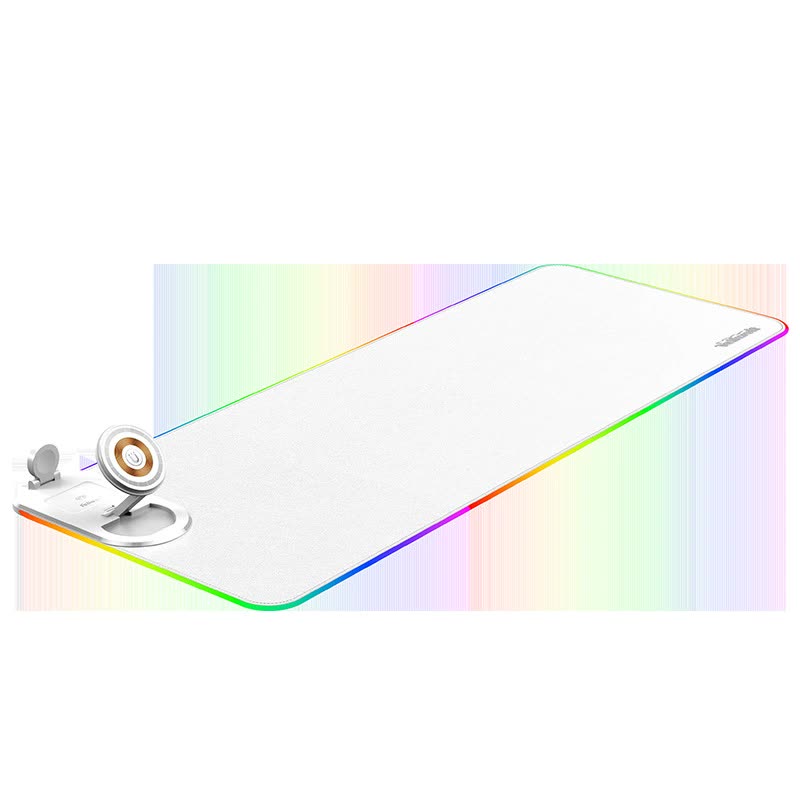 Wireless Charging Mouse Pad 15W RGB Gaming Mousepad Waterproof Desk Mat with Phone Holder 35.4''x11.8'' Extra Large Desk Pad Non-Slip Base Computer...