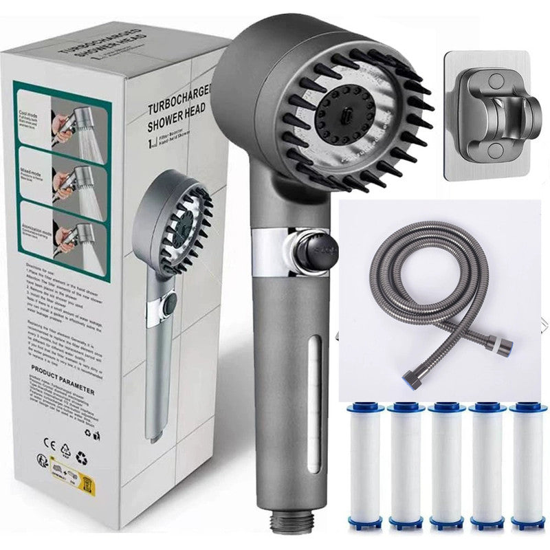 High Pressure Filtered Shower Head - 3 Spray Modes Shower head with Handheld, Detachable Showerhead with 5 Replaceable Water Softener Filters for...