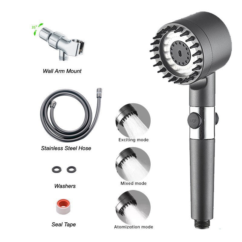 High Pressure Filtered Shower Head - 3 Spray Modes Shower head with Handheld, Detachable Showerhead with 5 Replaceable Water Softener Filters for...