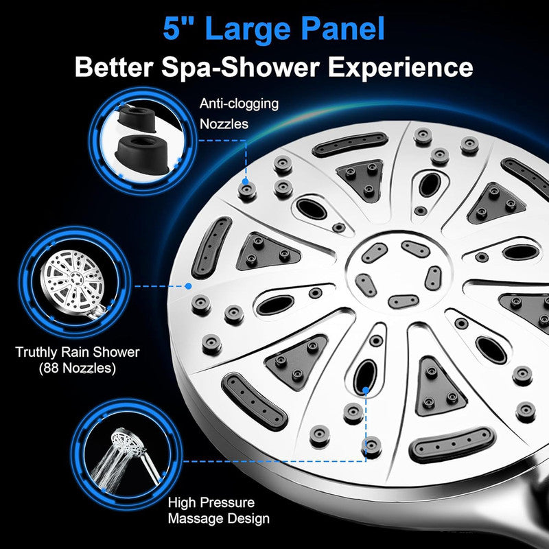 Filtered Shower Head with Handheld, High Pressure 8 Spray Showerhead with Filters & Upgraded Detachable Shower Head, Water Softener Filters Beads...