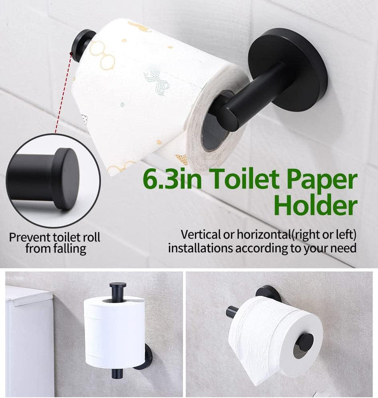 10pcs Bathroom Hardware Set, Including 16" Hand Towel Bars, Toilet Paper Holders, Towel Rings, Robe Towel Hooks