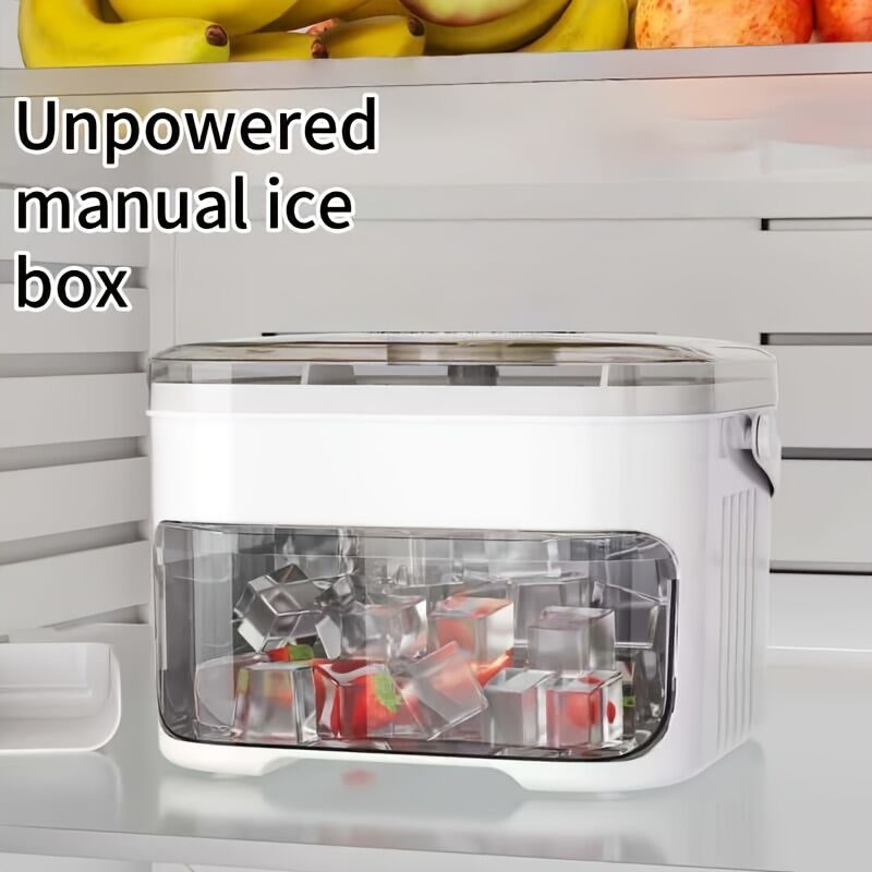 1PC Refrigerator Ice Cube Mold, Manual Press Two-Layer Design, Large Capacity Food-Grade PP Material, Suitable for Refrigerator Ice Making –...