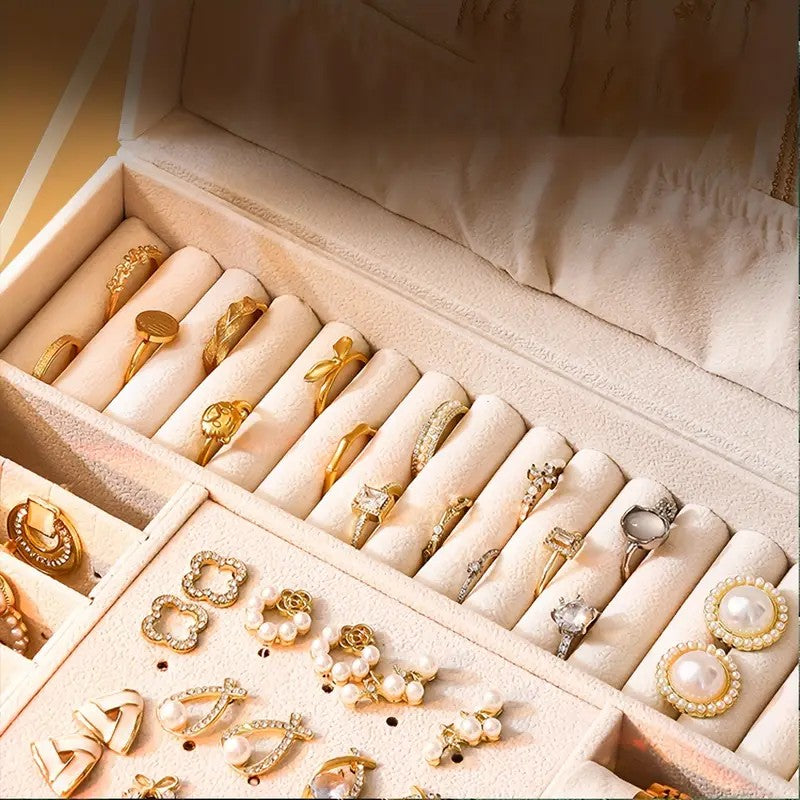 Green  High-end Jewelry Storage Box for Necklaces, Earrings, Ear Studs, Bracelets, Rings, Exquisite Accessories, Gold, and Jewelry – Large...
