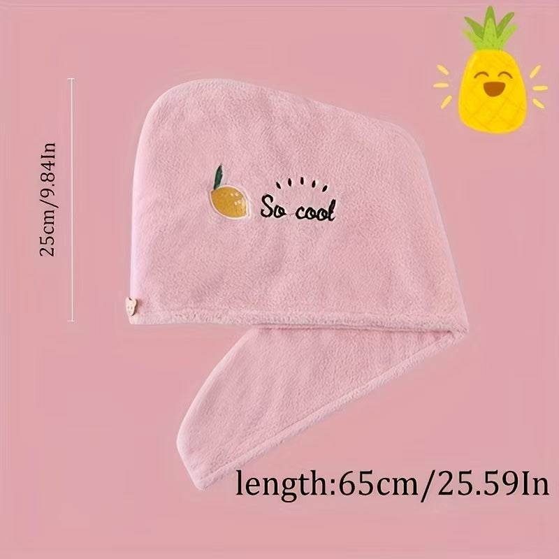 Ladies' Soft Quick-Dry Shower Cap Towel - Delicate Embroidery, Essential for a Refreshing Bath（violet）