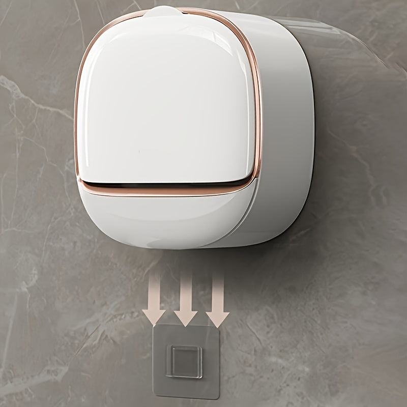 No-Drill High-End Drain Household Soap Holder, Waterproof ABS Soap Dish Organizer, Suitable for Bathrooms and Shower Rooms, Bathroom Accessory,...