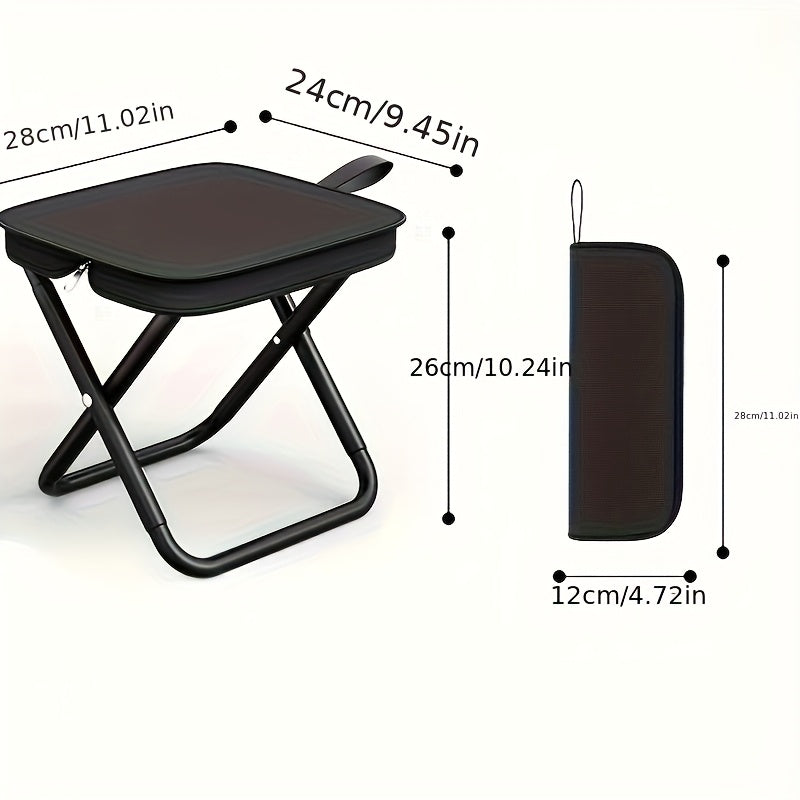Quick-Open Folding Camping Stool - 150KG Load, Portable & Packable for Travel