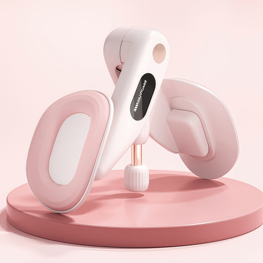 Adjustable Resistance Leg Trainer｜Home 360-Degree Rotatable Shaping, Anti-Slip Spring Strength Workout for Thighs and Arms（pink）