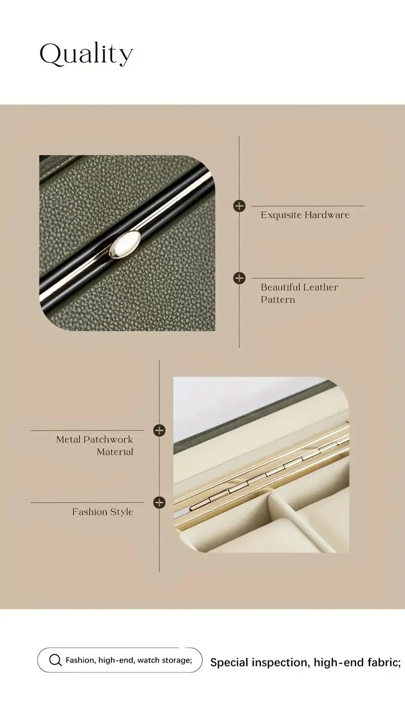 Luxury transparent-lid watch box with 6 fabric-lined compartments, portable and shockproof design, suitable for both men and women. Ideal for home,...