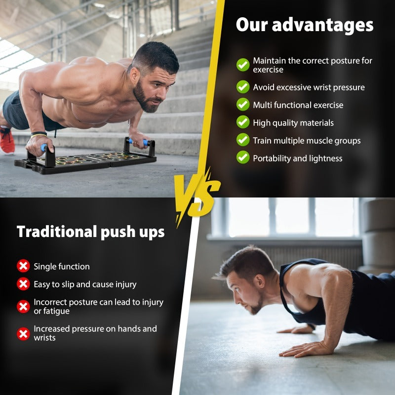 Multifunctional Folding Push-up Board, Home Fitness Push-up Stands, Versatile Home Exercise Equipment. It helps exercise and strengthen shoulders,...