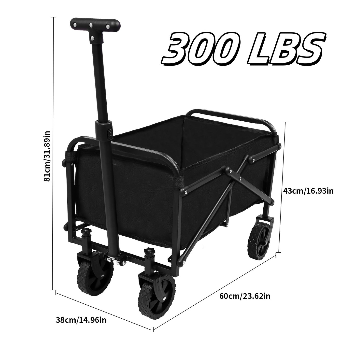Foldable Shopping Cart, made of 600D waterproof Oxford fabric, equipped with all-terrain silent wheels. Suitable for...
