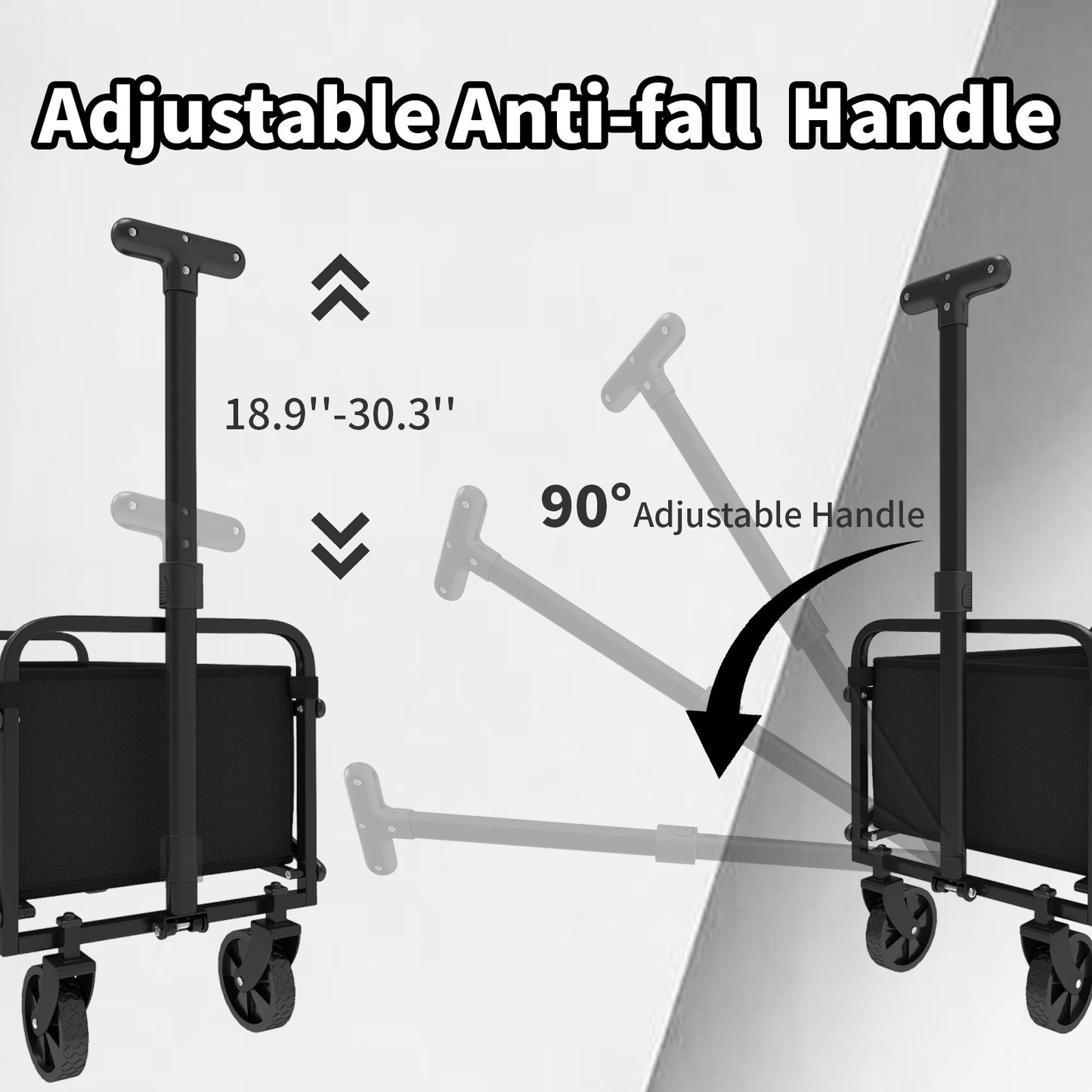 Foldable Shopping Cart, made of 600D waterproof Oxford fabric, equipped with all-terrain silent wheels. Suitable for...