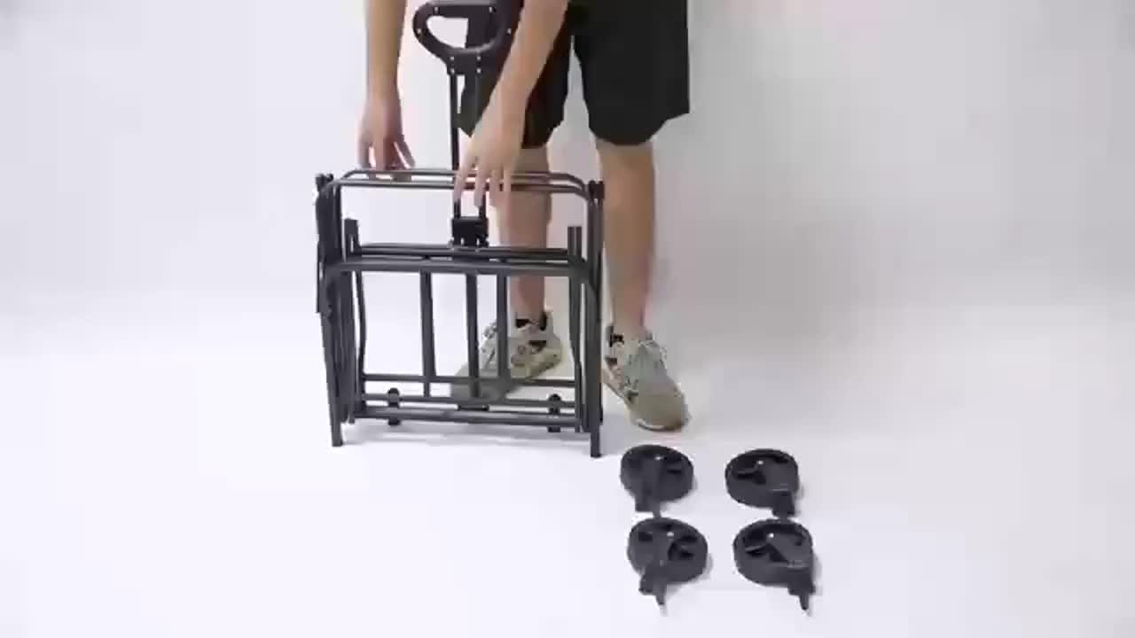 Foldable Shopping Cart, made of 600D waterproof Oxford fabric, equipped with all-terrain silent wheels. Suitable for...