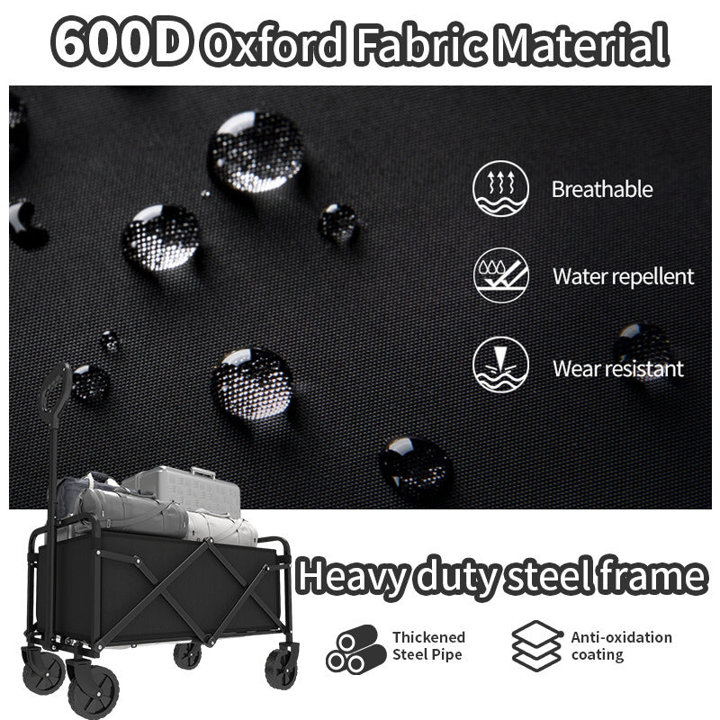 Foldable Shopping Cart, made of 600D waterproof Oxford fabric, equipped with all-terrain silent wheels. Suitable for...
