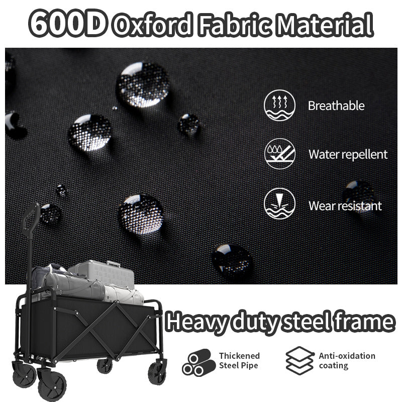Foldable Shopping Cart, made of 600D waterproof Oxford fabric, equipped with all-terrain silent wheels. Suitable for...
