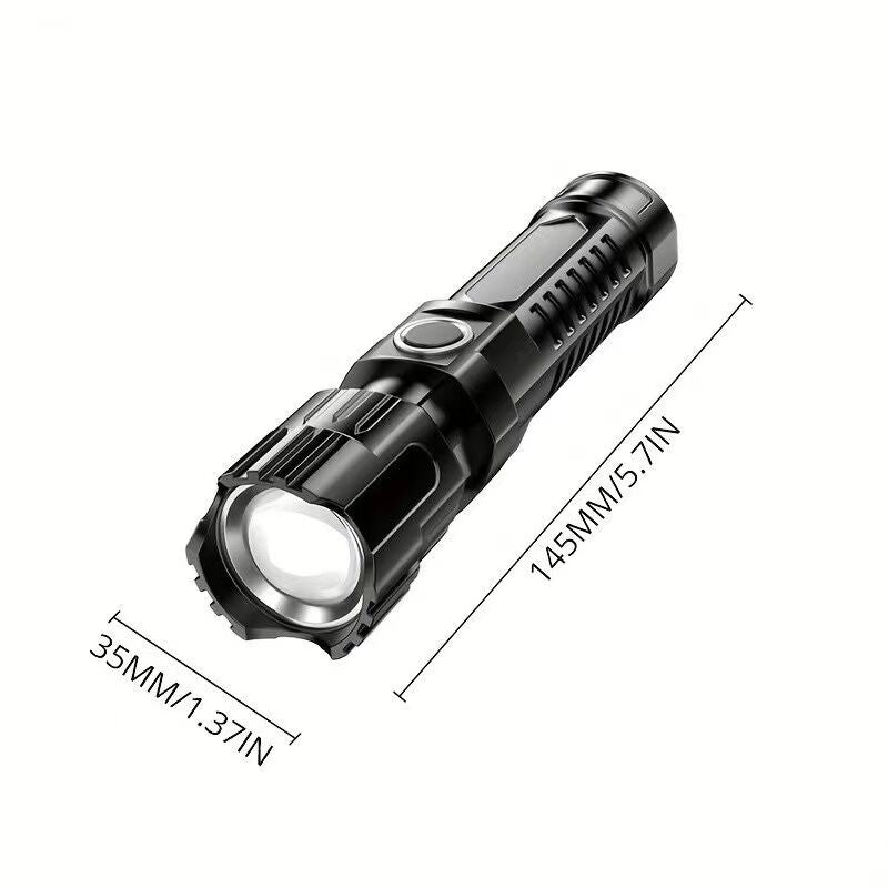 1 USB rechargeable flashlight, ultra-bright LED handheld outdoor emergency light, with telescopic zoo