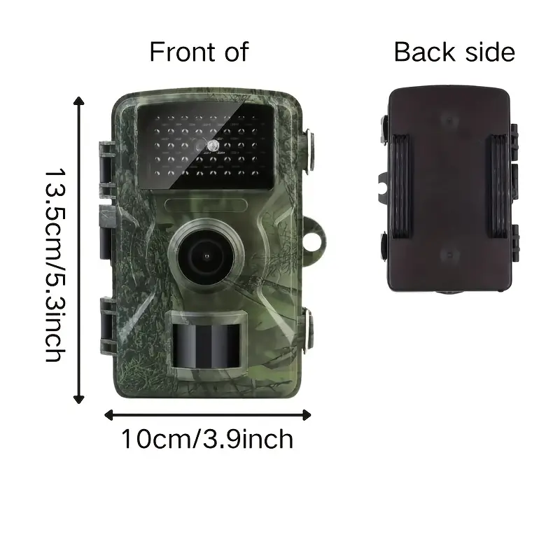 Hiking and hunting camera with night vision function, high-definition, 0.8s trigger, 120 ° wide-angle lens, used for outdoor camping, wildlife...