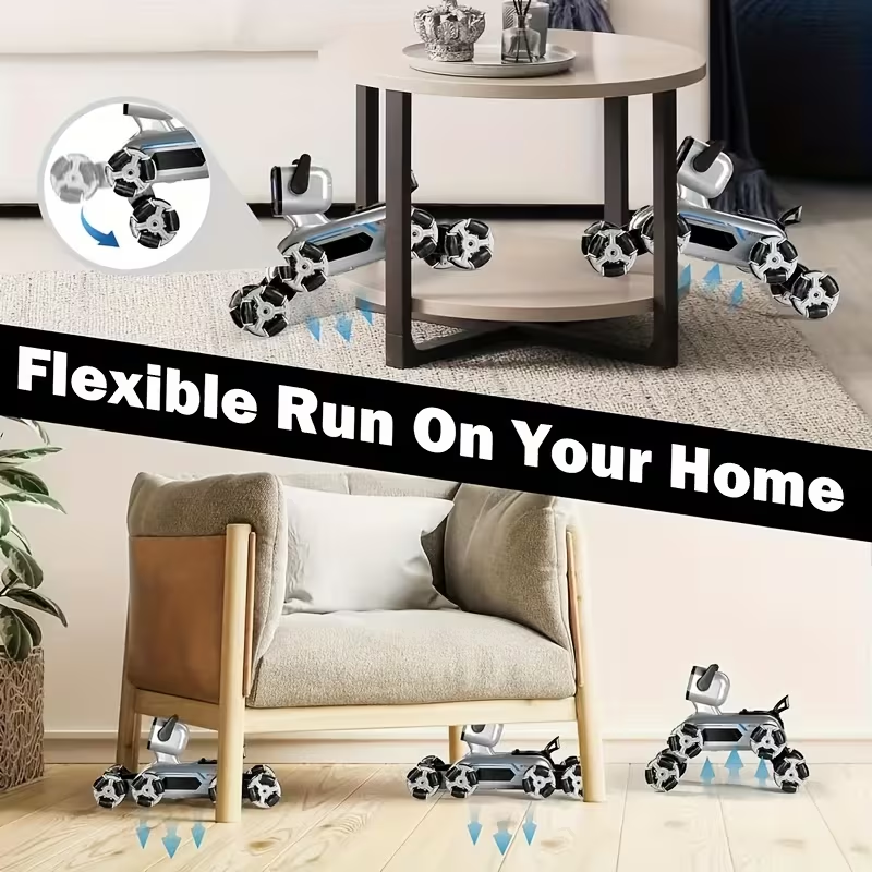 Eight-Wheeled Robotic Dog: Flexible Limbs, Adapts to Various Terrains. Indoor & Outdoor Fun Toy (No Feeding Required), A New Robotic Companion,...