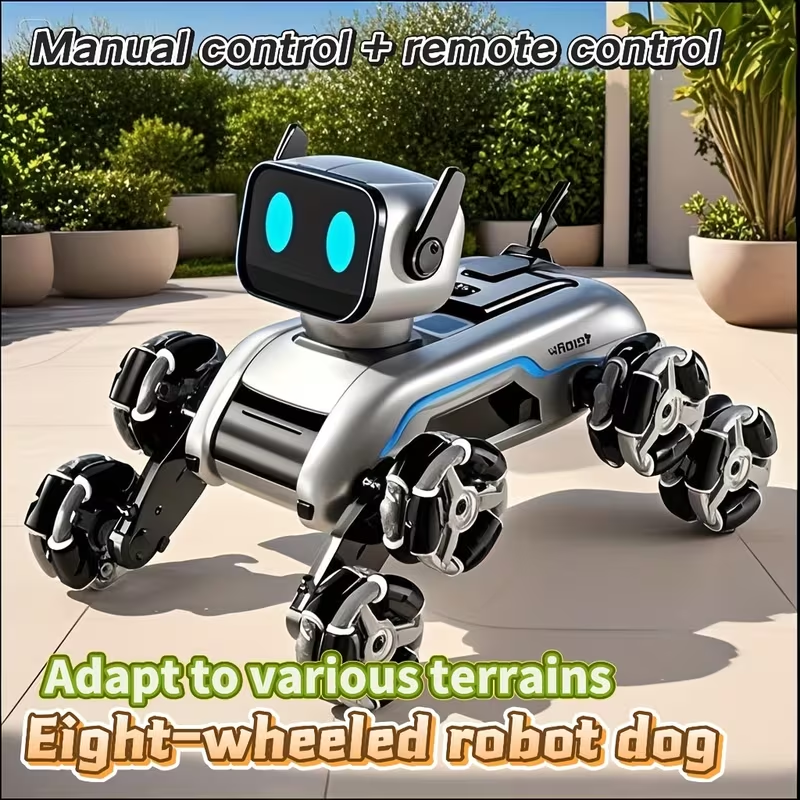 Eight-Wheeled Robotic Dog: Flexible Limbs, Adapts to Various Terrains. Indoor & Outdoor Fun Toy (No Feeding Required), A New Robotic Companion,...