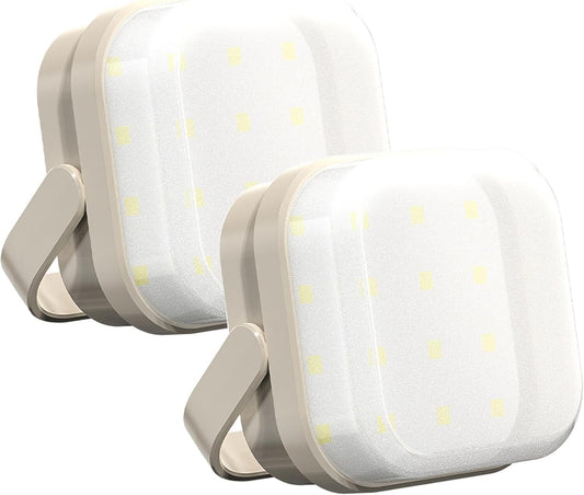 2-Pack LED Night & Emergency Lights - Mini Portable with 3 Modes for Home, Bedrooms, Power Outages & Backup, Outdoor Travel, Camping, Barbecue