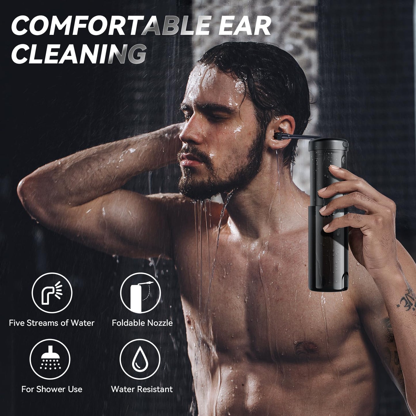 Electric Ear Cleaner with 5 Modes – Rechargeable Ear Irrigator with LCD Display, Foldable Nozzle, and Soft Silicone Tips for Safe Earwax Removal at...