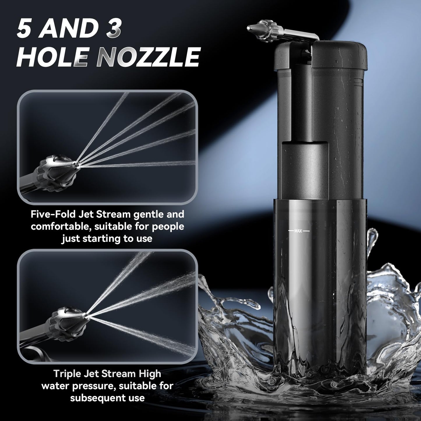 Electric Ear Cleaner with 5 Modes – Rechargeable Ear Irrigator with LCD Display, Foldable Nozzle, and Soft Silicone Tips for Safe Earwax Removal at...