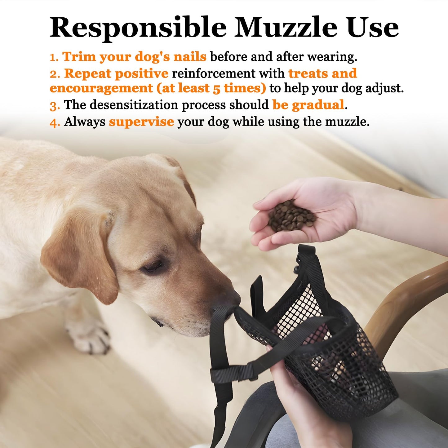 Soft Mesh Dog Muzzle for Small Medium Large Dogs – Breathable Adjustable Anti-Bite Chewing Guard with Overhead Strap – Fits Labrador, German...