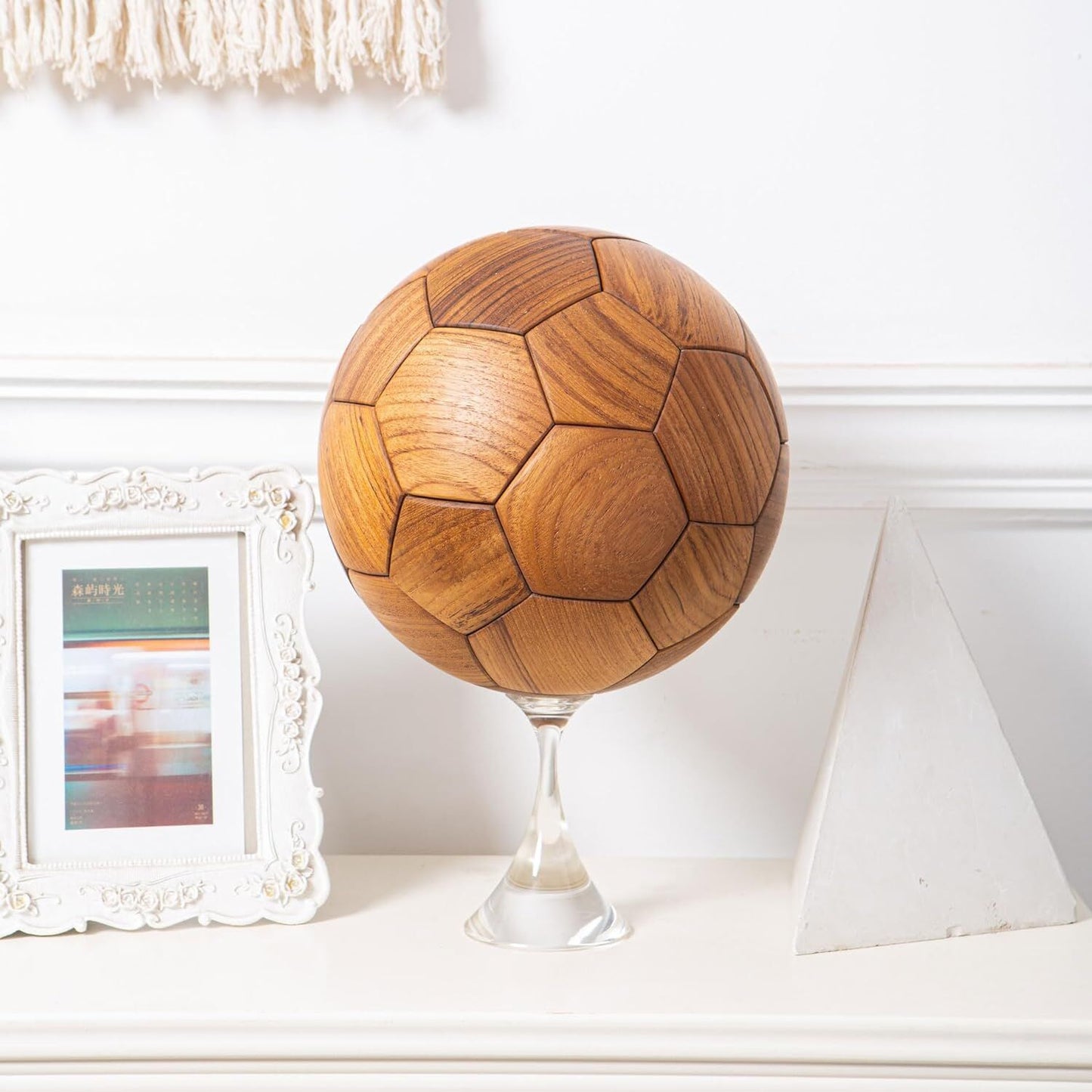 Handcrafted Wooden Football Puzzle – 3D Mortise and Tenon Soccer Ball Assembly Kit | Solid Teak, Walnut | DIY Gift for Adults, Kids & Football Fans