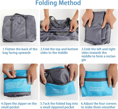 4-Pack Foldable Travel Duffel Bag Set – Compact Carry-On Luggage in Pink, Blue, Green & Orange | Perfect for Family Trips, Gifts & Organized Travel