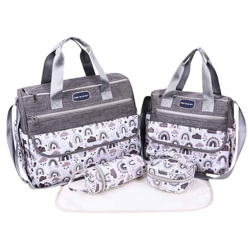 Newborn Diaper Bag Set with Changing Pad – 4-Piece Baby Organizer, Large Capacity Mom Backpack, Insulated Bottle Sleeve & Lunch Bag, Travel Diaper...