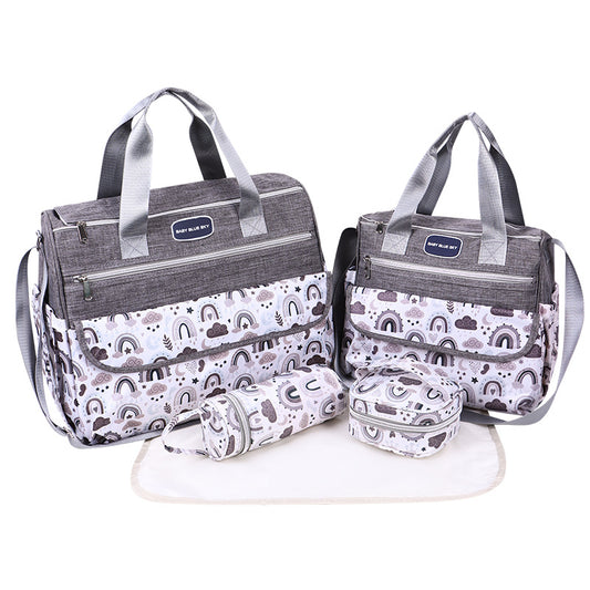 Newborn Diaper Bag Set with Changing Pad – 4-Piece Baby Organizer, Large Capacity Mom Backpack, Insulated Bottle Sleeve & Lunch Bag, Travel Diaper...