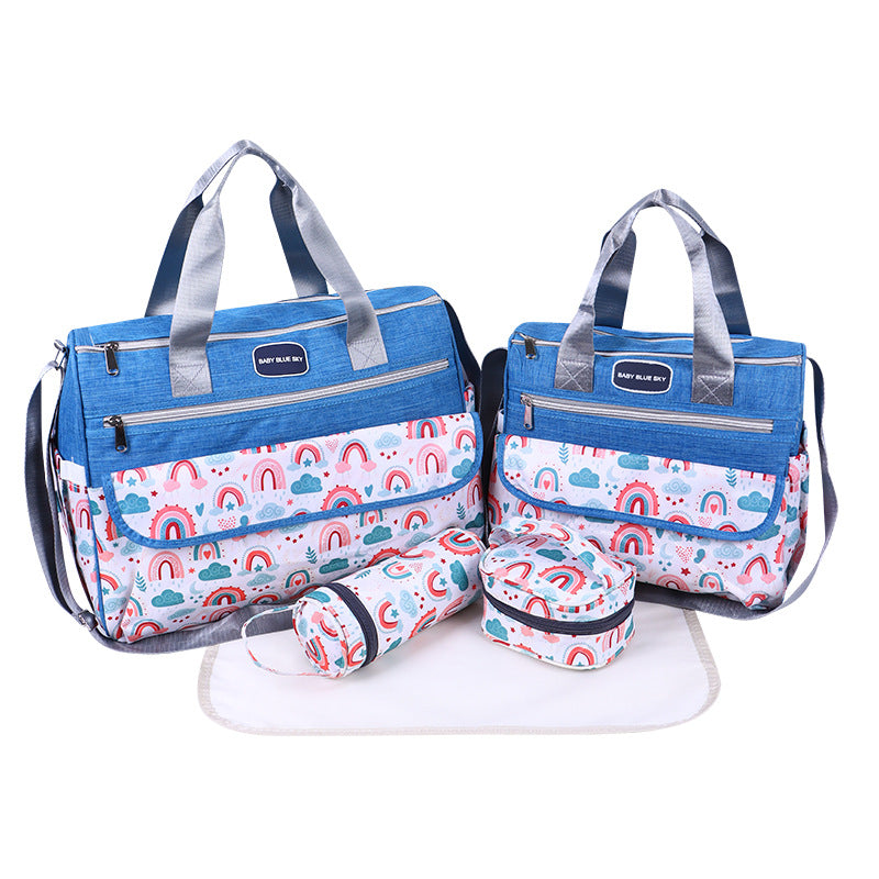 Newborn Diaper Bag Set with Changing Pad – 4-Piece Baby Organizer, Large Capacity Mom Backpack, Insulated Bottle Sleeve & Lunch Bag, Travel Diaper...